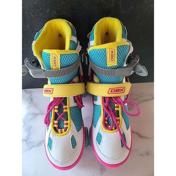 DBX Girls Large Sz 5-8 Express Quad Skate Set Roller Skates W/ Protective Pads - Picture 12 of 12